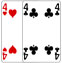Four of Hearts and Four of Clubs