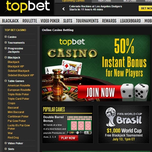 TopBet Casino Screenshot