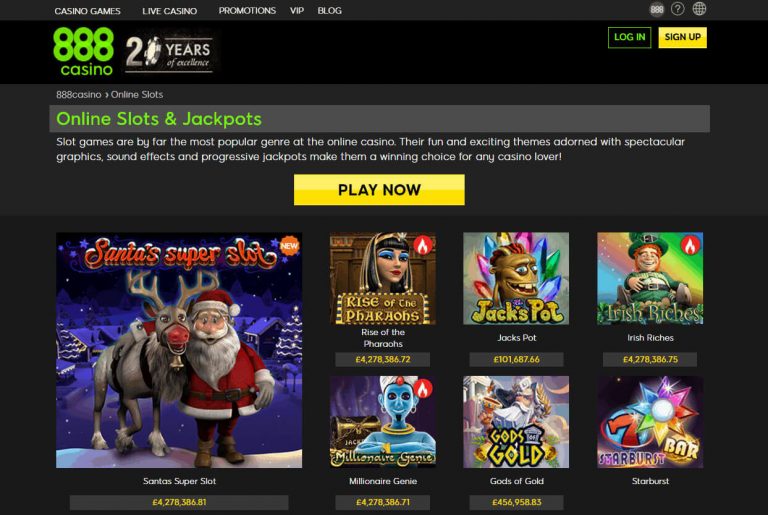888Casino Jackpots