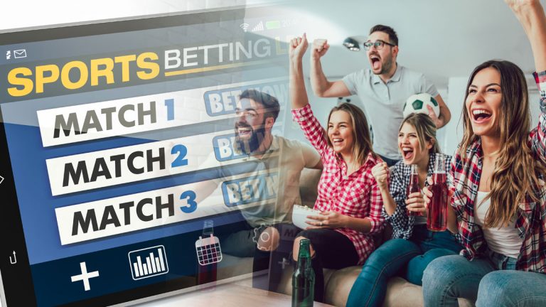 People celebrating a win on a match sports betting