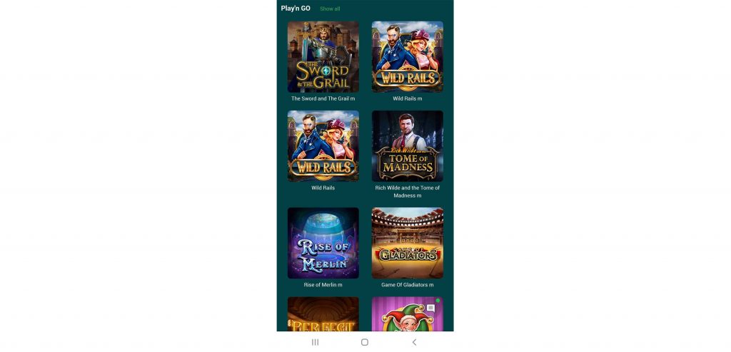 22Bet Mobile Casino Games Screenshot