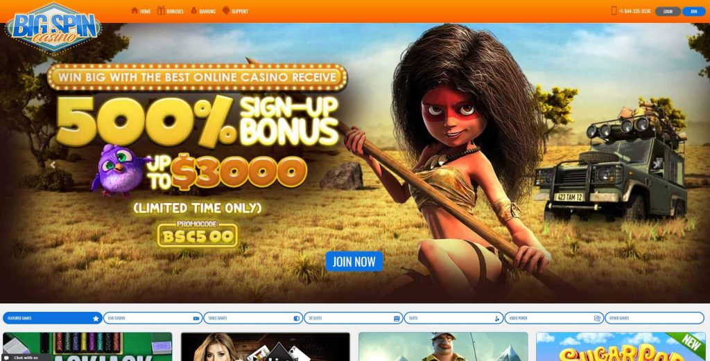 BigSpinCasino Homepage