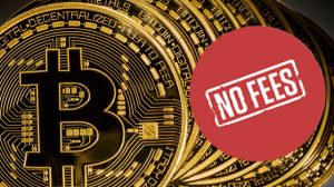 Bitcoins Stacked, No Fees Sticker