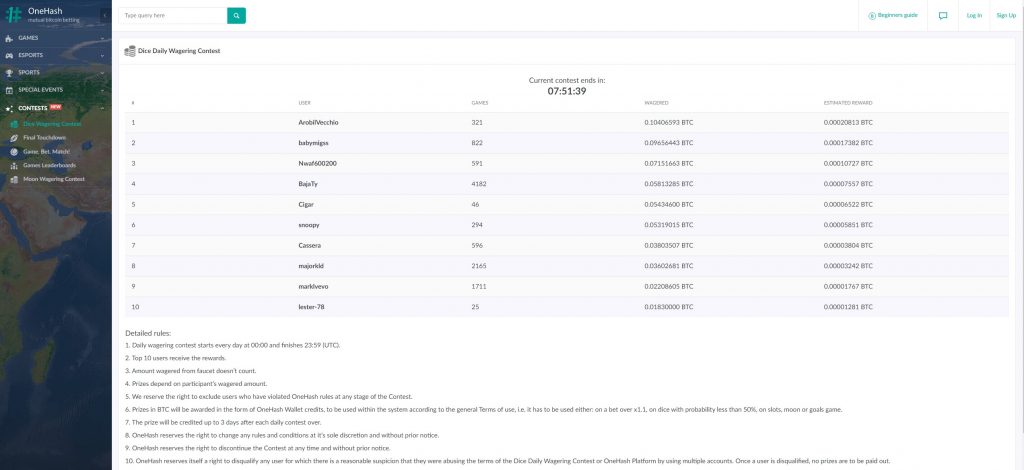 OneHash Contests