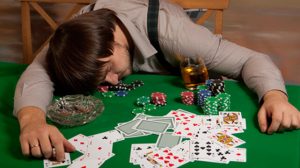 Drunk guy poker table