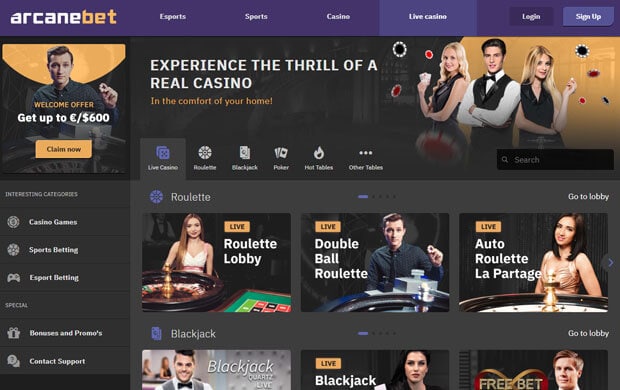 Arcane Bet Live Casino