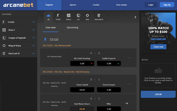 Arcane Bet Main Page
