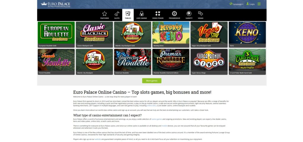 Euro Palace Screenshot