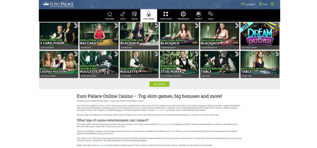 Euro Palace Screenshot