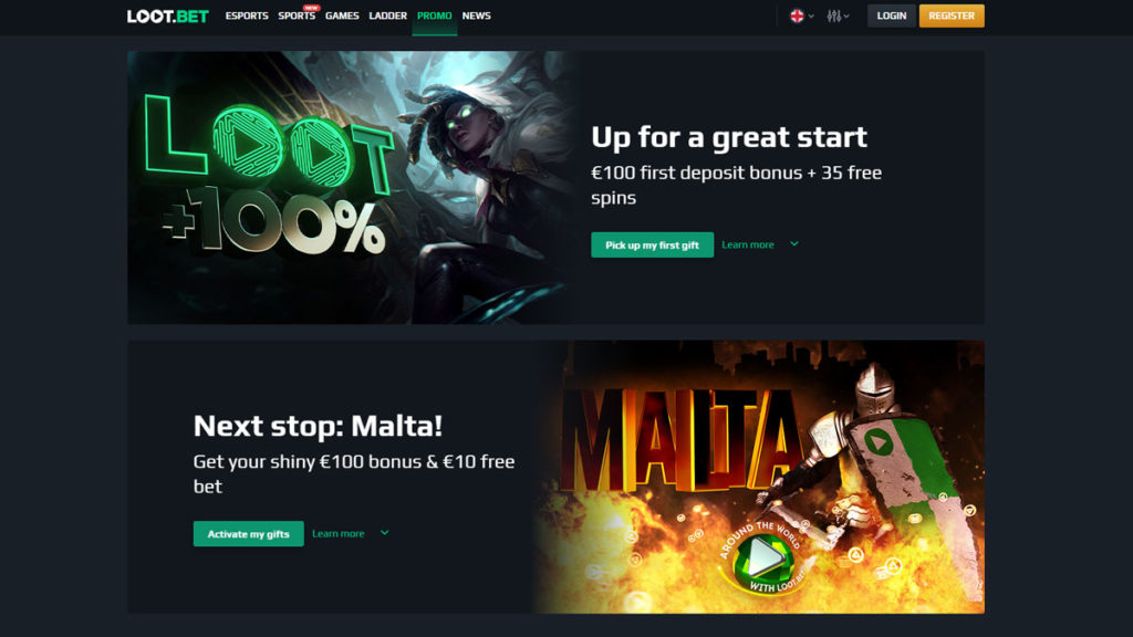 Loot.Bet Screenshot Main Menu