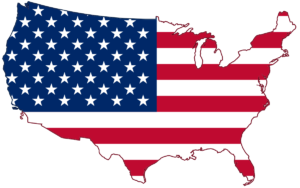 United States map with flag