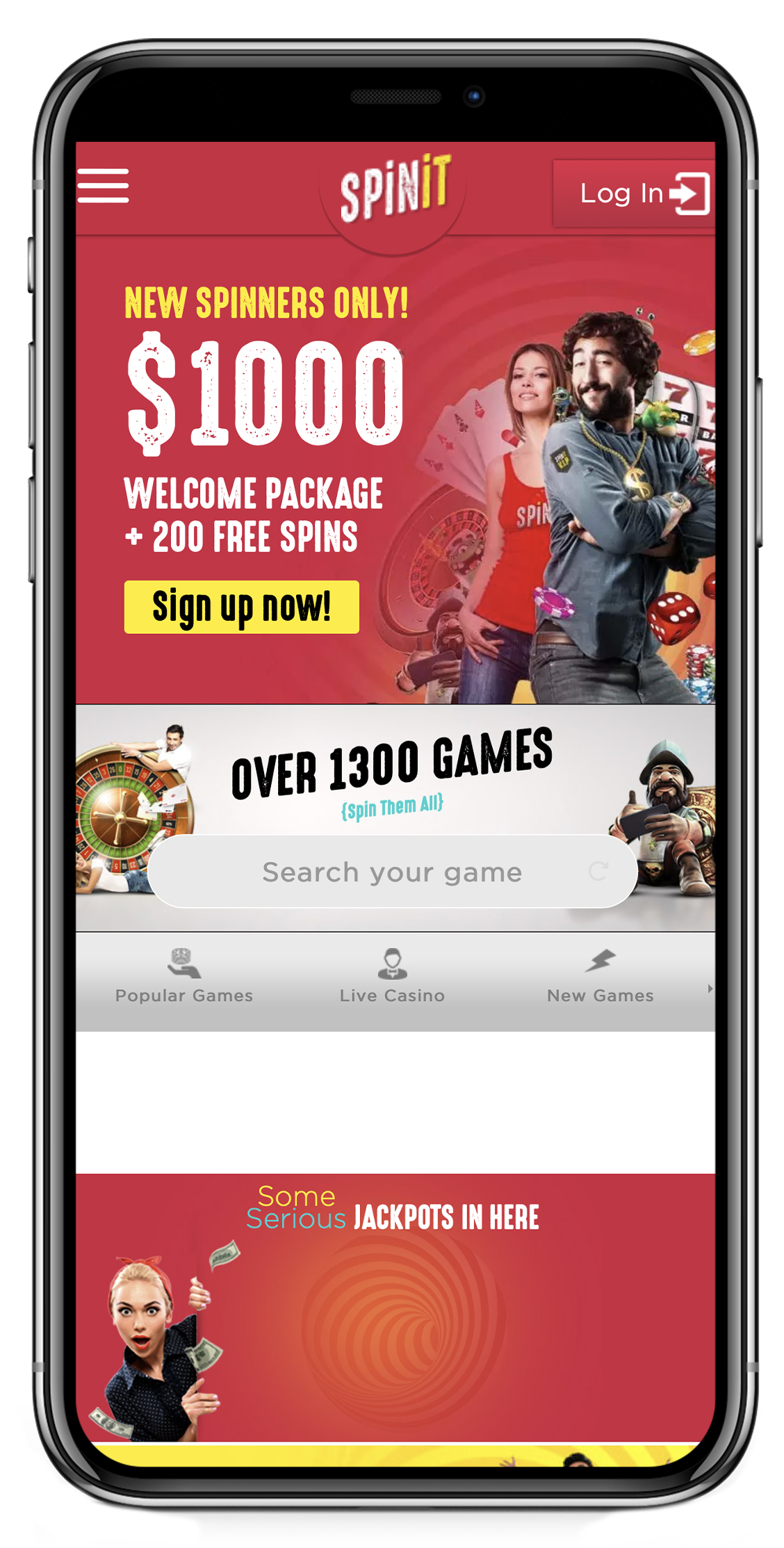 Spinit Casino iPhone Screenshot