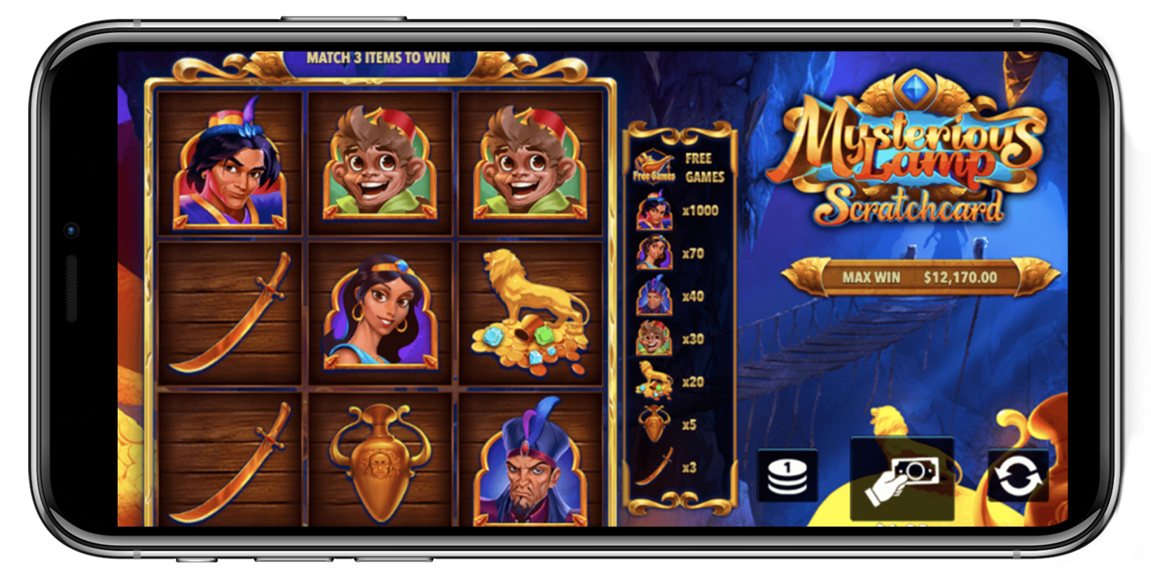 Scratchcard Game Online on iPhone