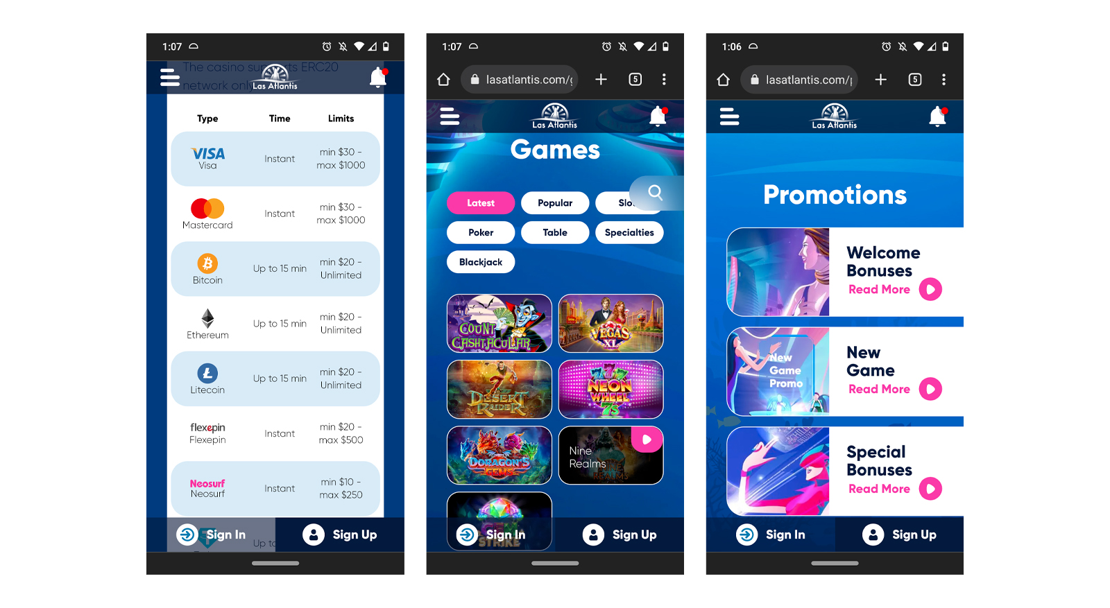 Las Atlantis Mobile Site