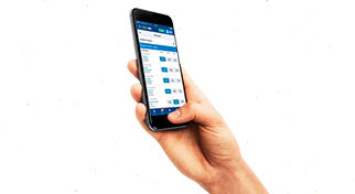 Hand holding mobile phone