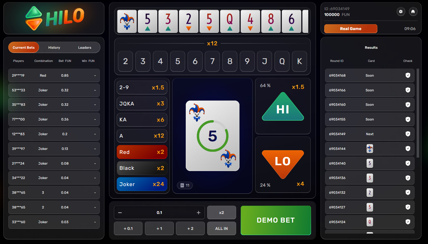 BetPlays Hi Lo