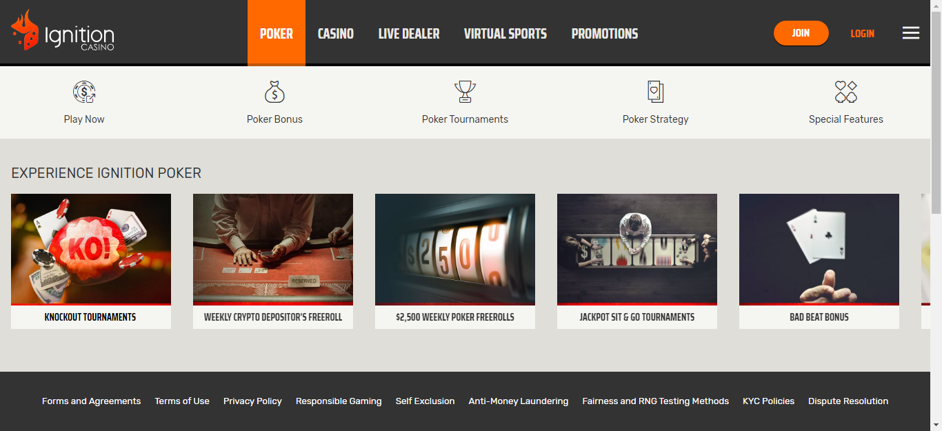 Ignition Poker Homepage