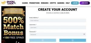 Ducky Luck Create an Account