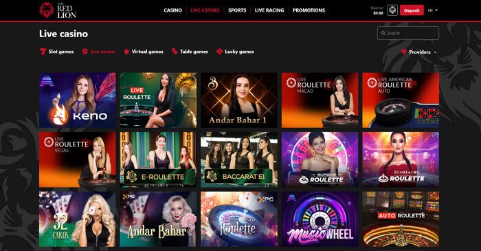 Red Lion Casino Live Casino