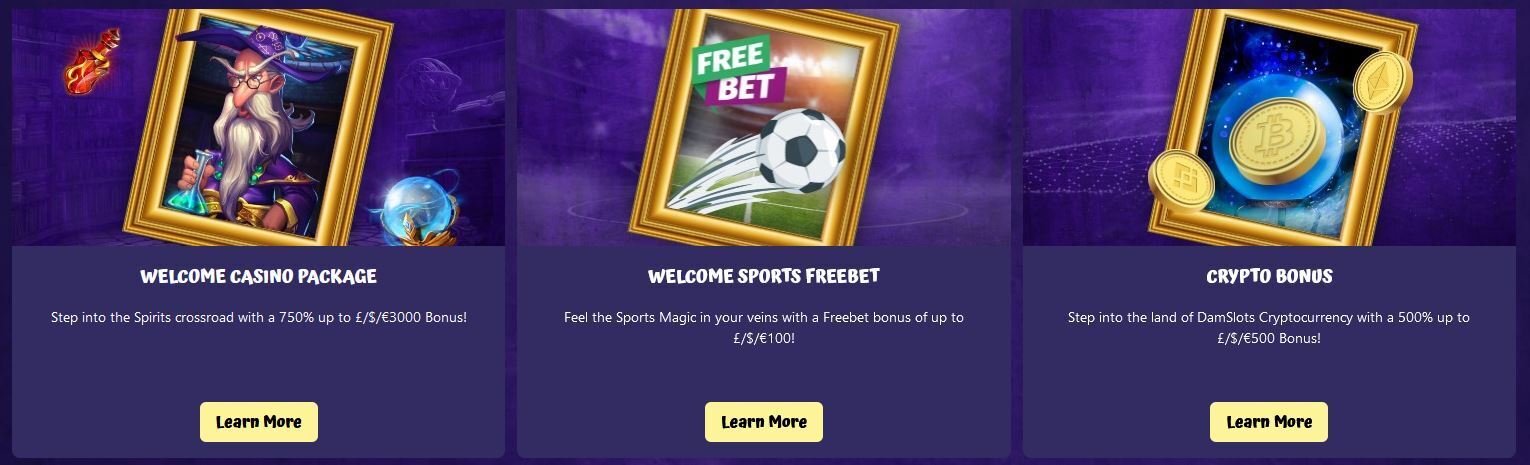 DamSlots Bonuses