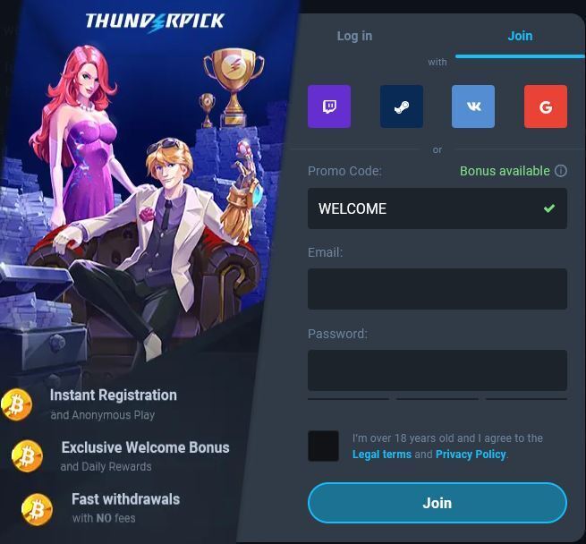 Thunderpick Sign Up