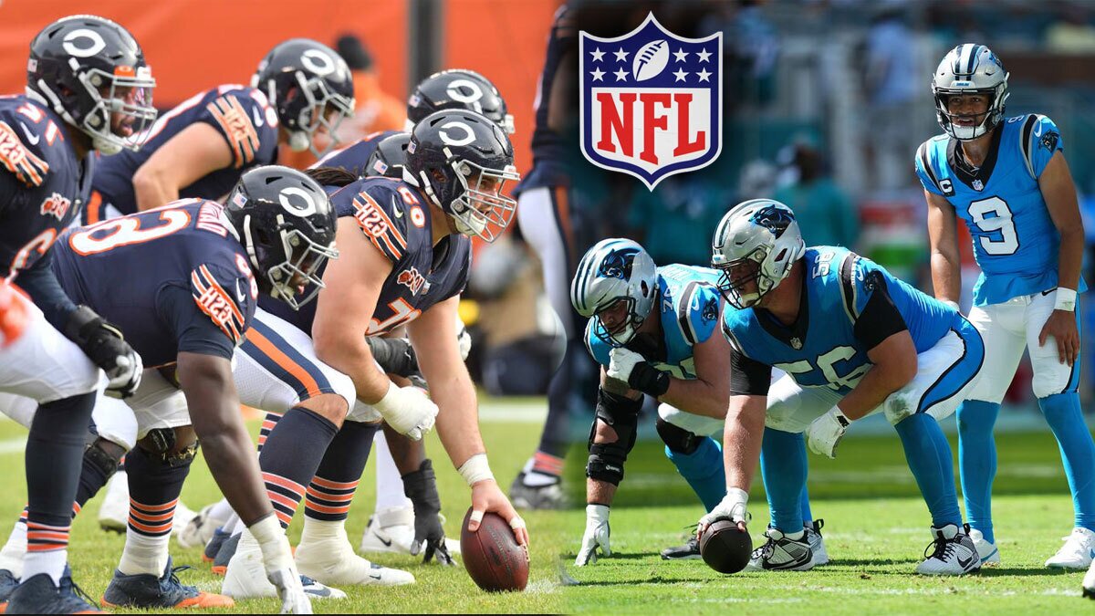 Chicago Bears on the left and The Carolina Panthers on the Right