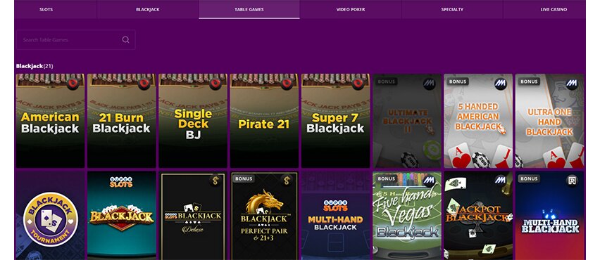 Super Slots Table Games