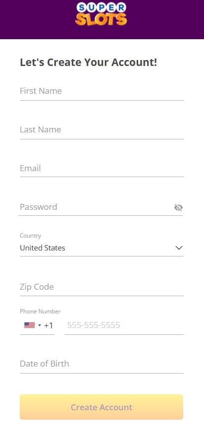 Super Slots Create an Account