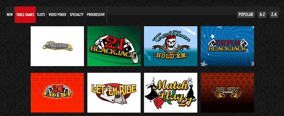 Everygame Casino Table Games