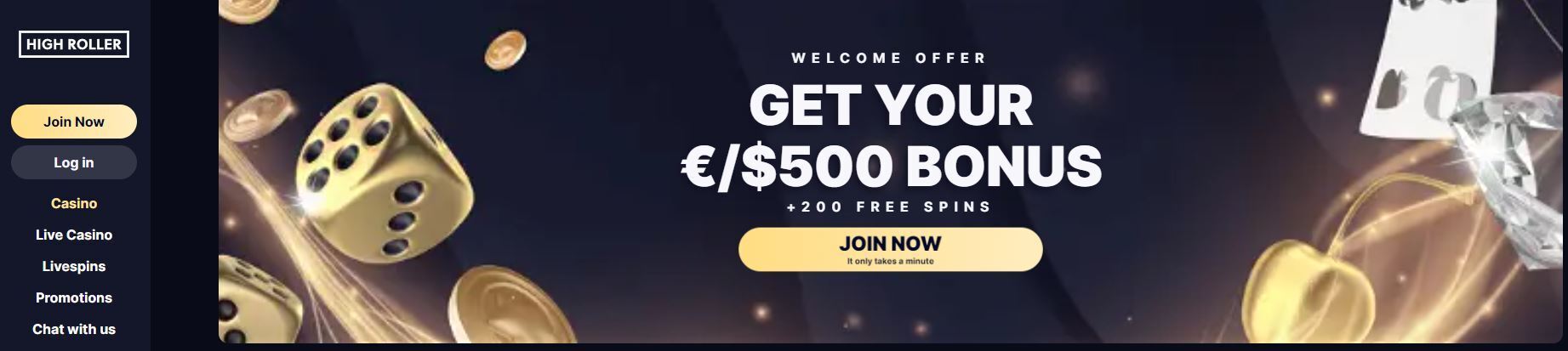 high roller casino screenshot