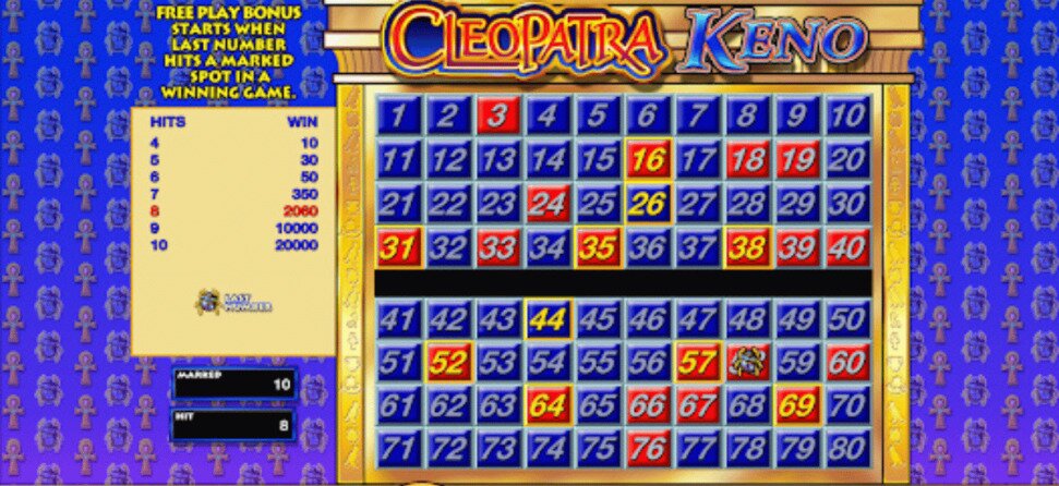 cleopatra keno