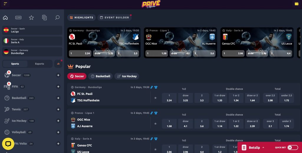 prive sportsbook