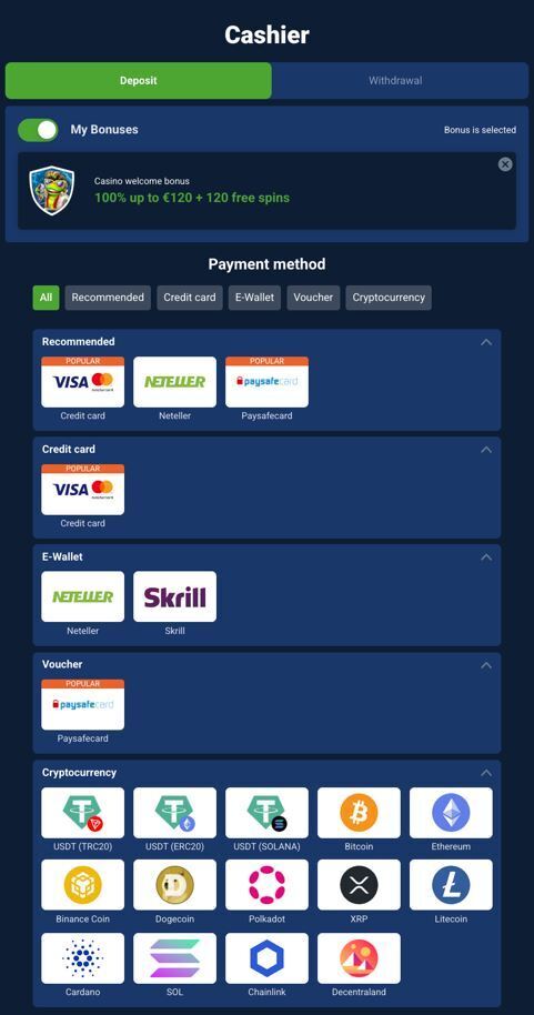 20bet cashier