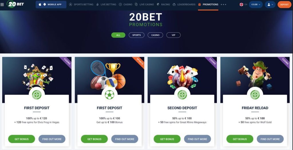20bet promotions