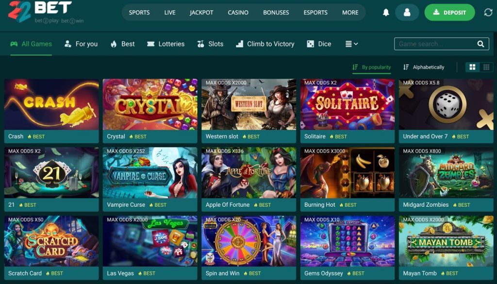22bet games