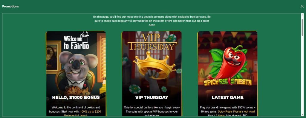 fair go promos