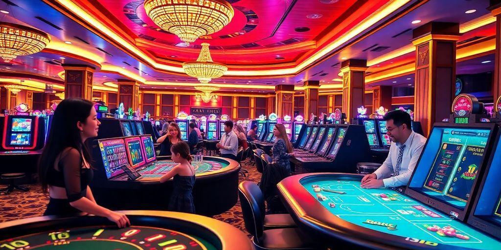 bright casino setting