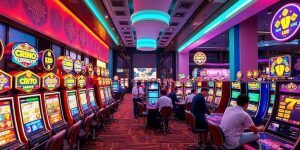 Bright casino setting