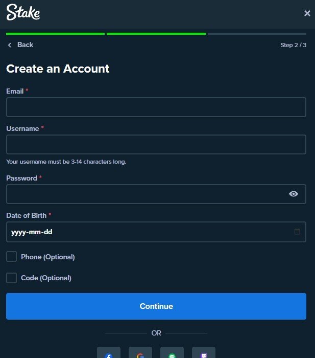 stake signup