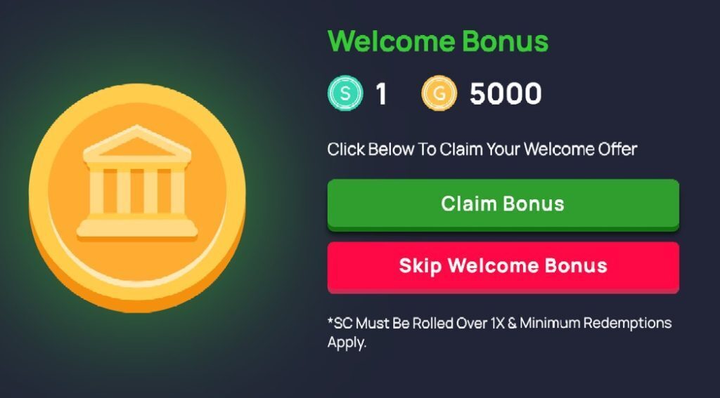 vegas coins welcome bonus