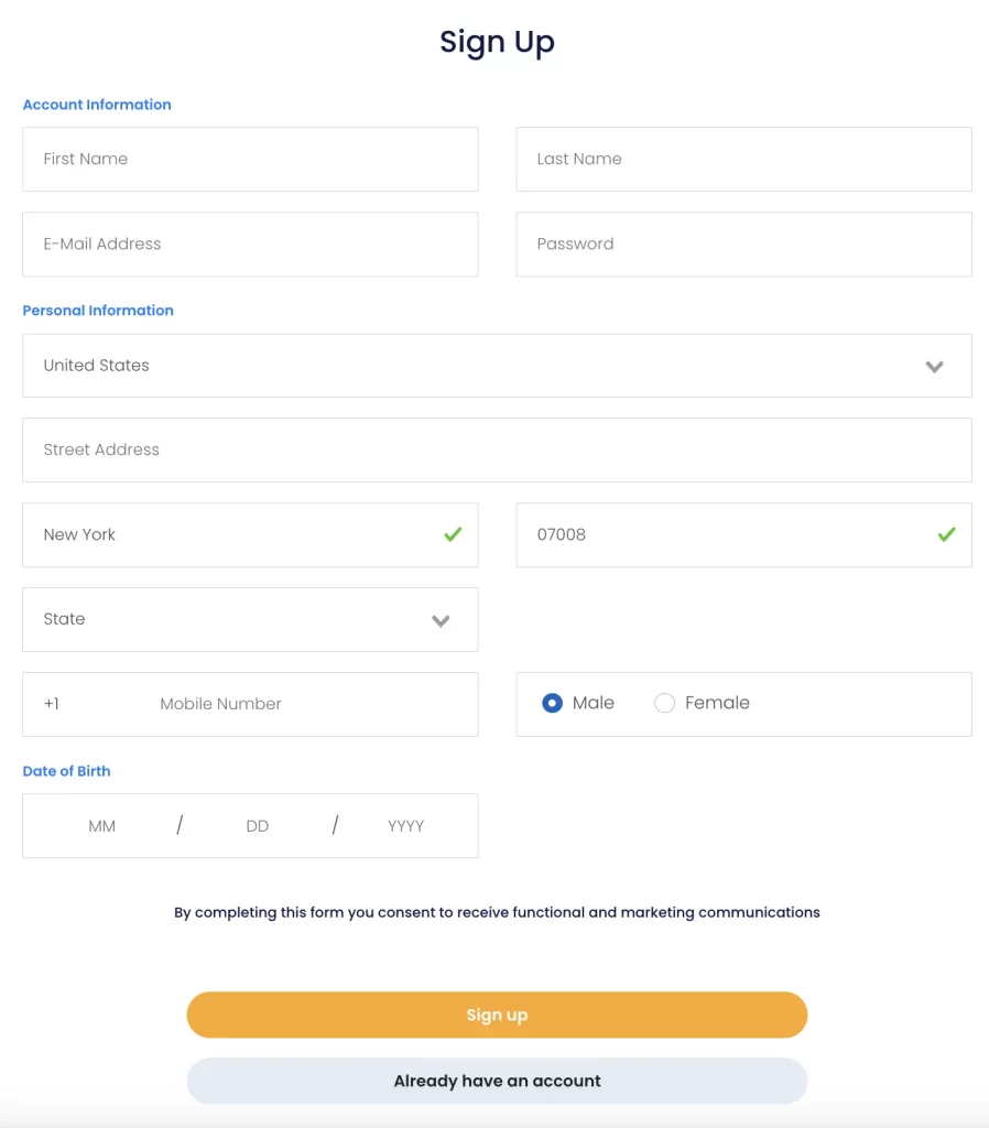 Inclave Casinso Registration Page