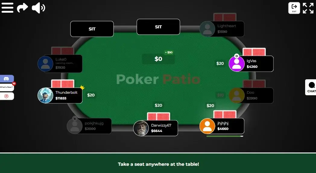 Poker Patio game table
