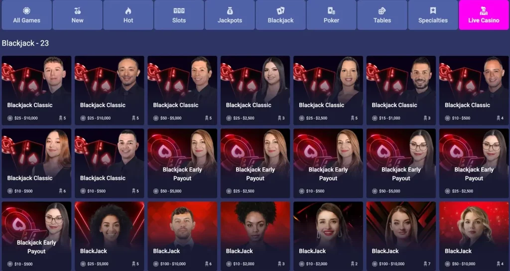 voltage bet live dealer games