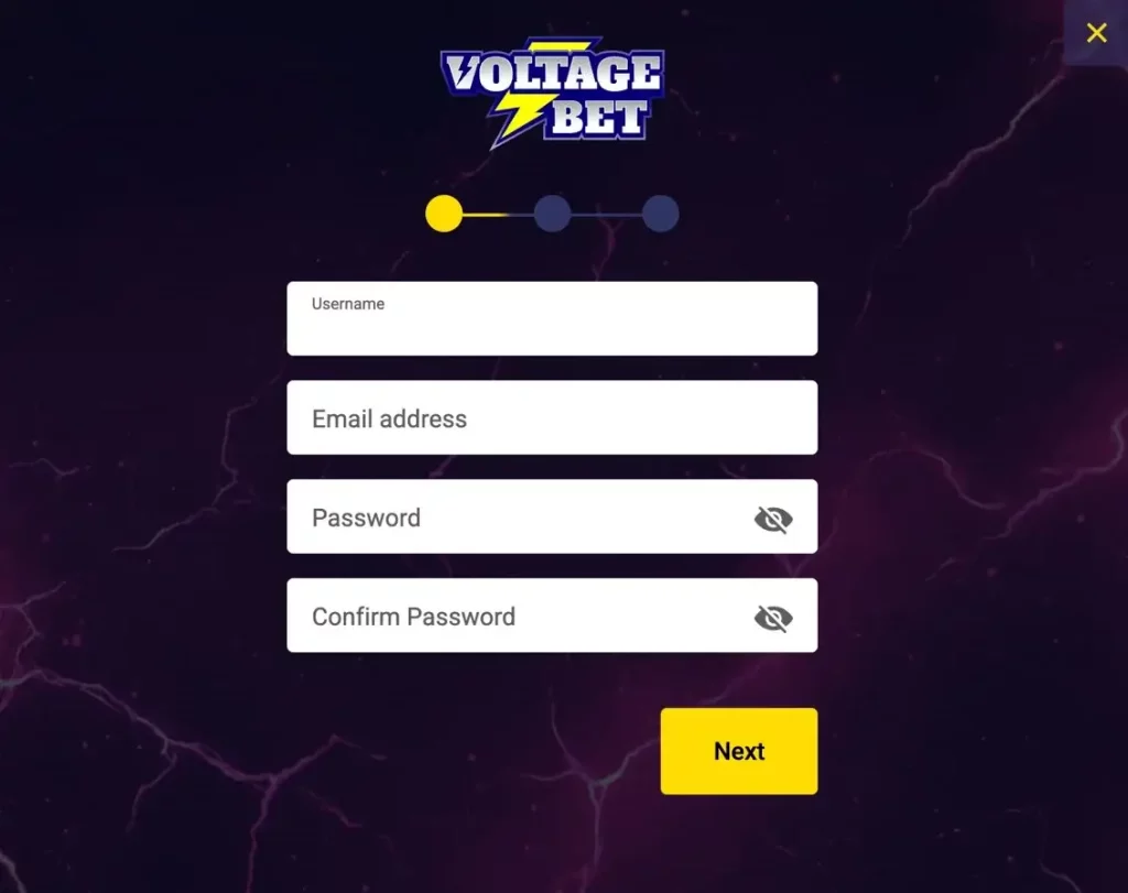 voltage bet register
