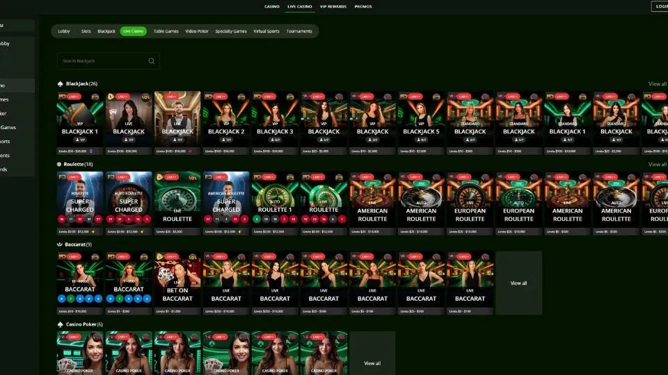 Wild Casino live dealer