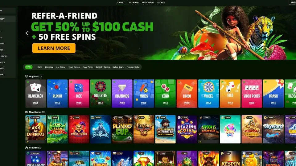 Wild Casino main page 1