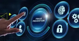 Hand touching fraud prevention interface