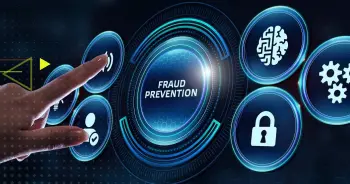 Hand touching fraud prevention interface