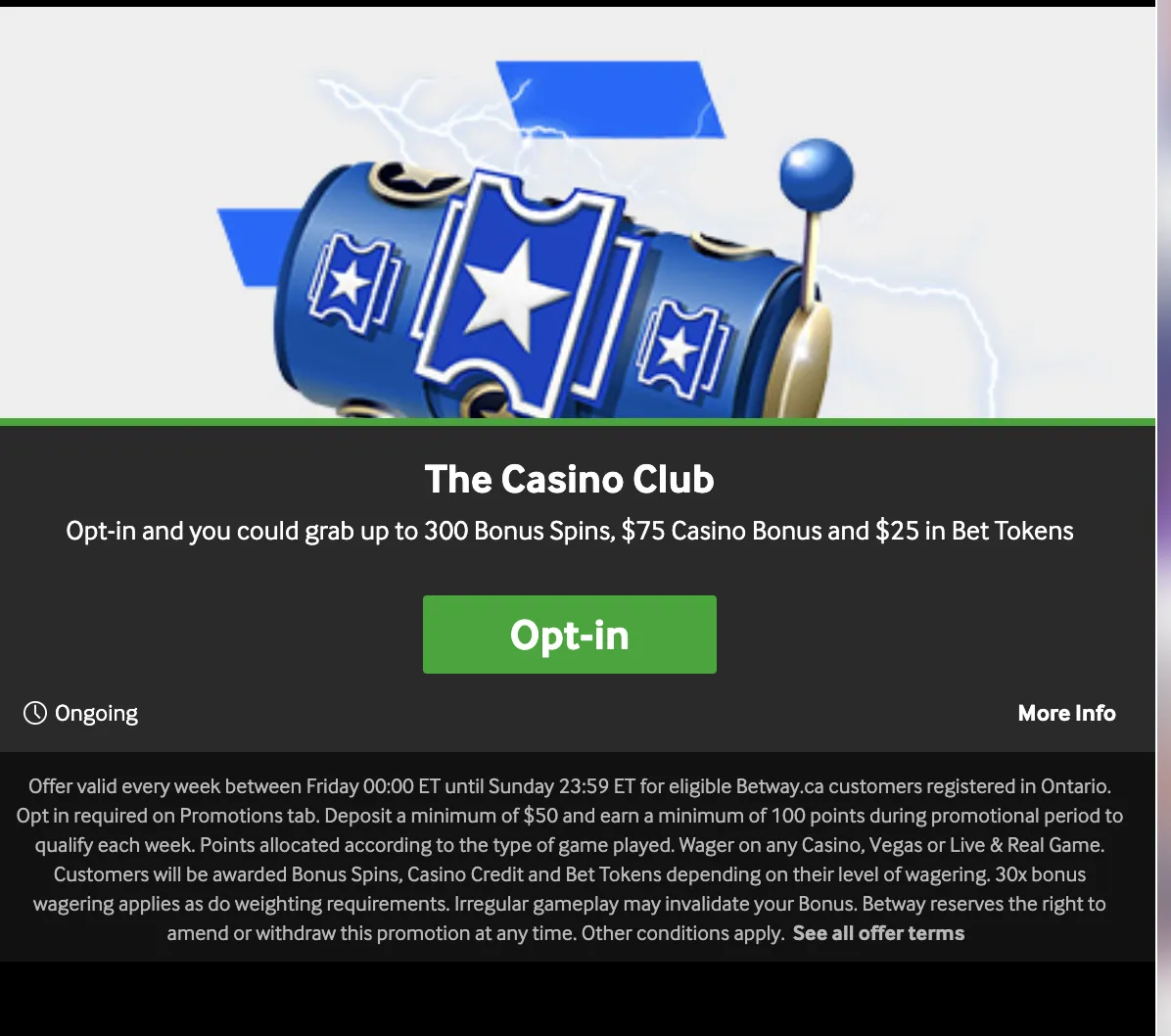 casino club betway promotion 1
