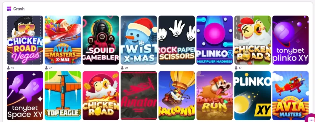 tonybet casual games